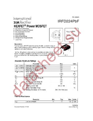 IRFD224PBF datasheet  